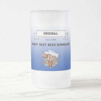 Taza De Cristal Esmerilado Mejor Cerveza Sommelier Dark Blue Gradient Photo