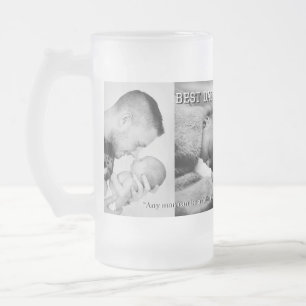 Taza De Cristal Esmerilado Mejor DAD jamás con 3 fotos y mensaje