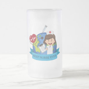 Taza De Cristal Esmerilado Mejor Enfermero de la Historia