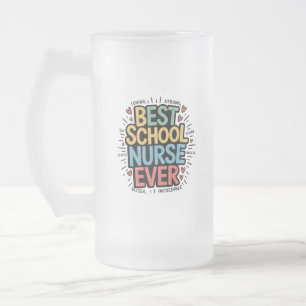 Taza De Cristal Esmerilado Mejor Enfermero Escolar de la Historia