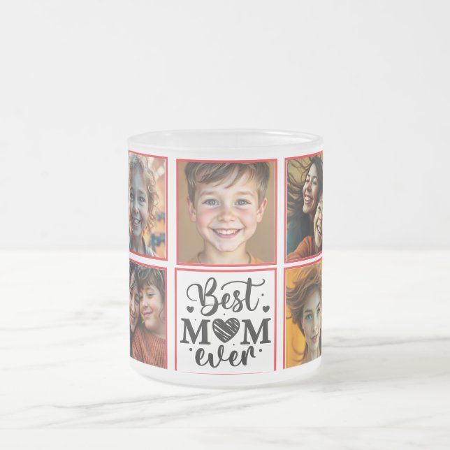 Taza De Cristal Esmerilado Mejor foto de mamá de Personalizado (Centro)