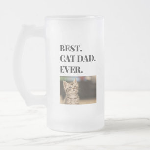 Taza De Cristal Esmerilado Mejor foto de papá de gato