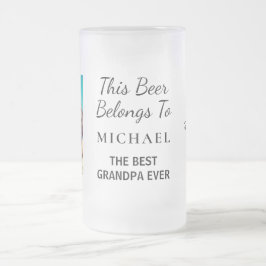 Taza De Cristal Esmerilado Mejor foto personalizada del abuelo jamás