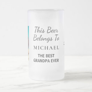 Taza De Cristal Esmerilado Mejor foto personalizada del abuelo jamás