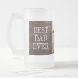 Taza De Cristal Esmerilado Mejor foto siempre de encargo rústica del papá