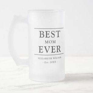 Taza De Cristal Esmerilado Mejor Mamá del Mundo Regalo para Mamás