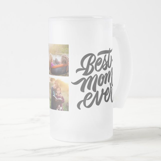 Taza De Cristal Esmerilado Mejor Mamá Siempre Personalizada 6 Collage de foto (Anverso derecho)