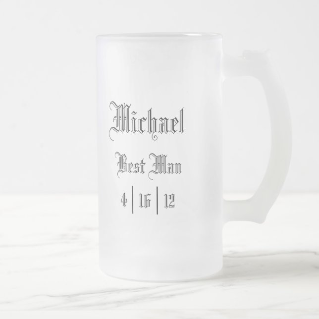 Taza De Cristal Esmerilado Mejor Mug de Hombre Personalizado (Derecha)