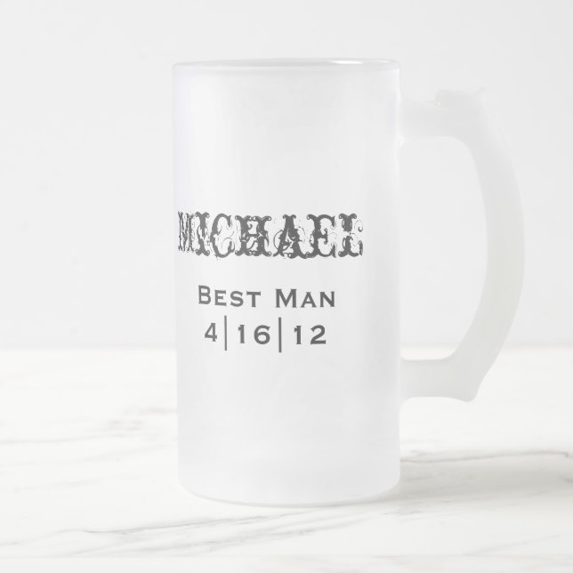 Taza De Cristal Esmerilado Mejor Mug de Hombre Personalizado (Derecha)