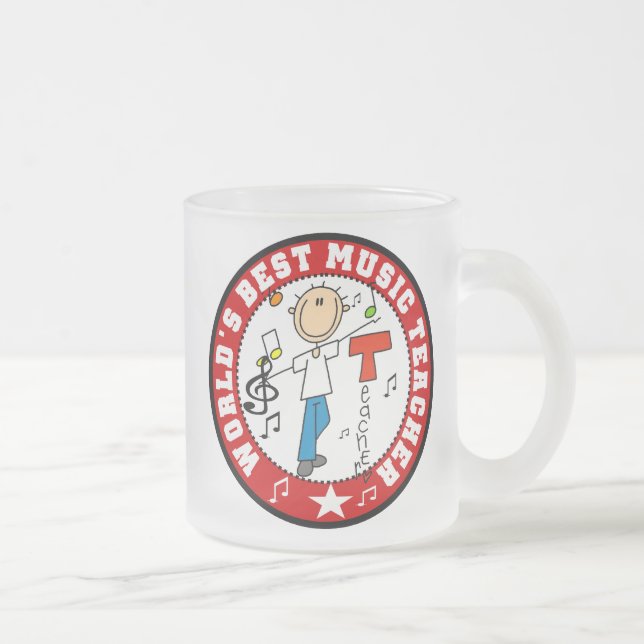 Taza De Cristal Esmerilado Mejor Mug de Maestros de Música del Mundo (Derecha)