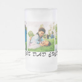 Taza De Cristal Esmerilado Mejor Papá Cada Tres Collages de fotos Familia Reg