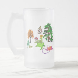 Taza De Cristal Esmerilado Mejor Papá Ever Naturaleza Verde Lotus Bloom
