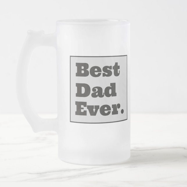 Taza De Cristal Esmerilado Mejor Papá Jamás Frotado Mug (Izquierda)