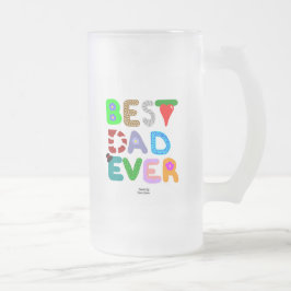 Taza De Cristal Esmerilado Mejor Papá Jamás Grande Escarcha De Vidrio