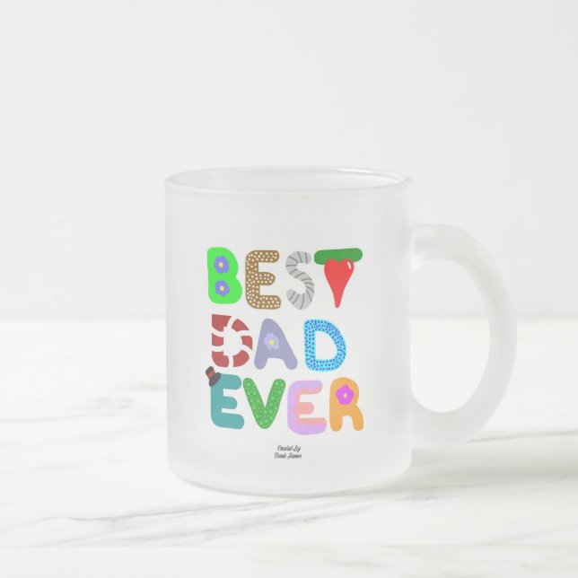 Taza De Cristal Esmerilado Mejor Papá Jamás Pequeño Cristal Escarcha (Derecha)