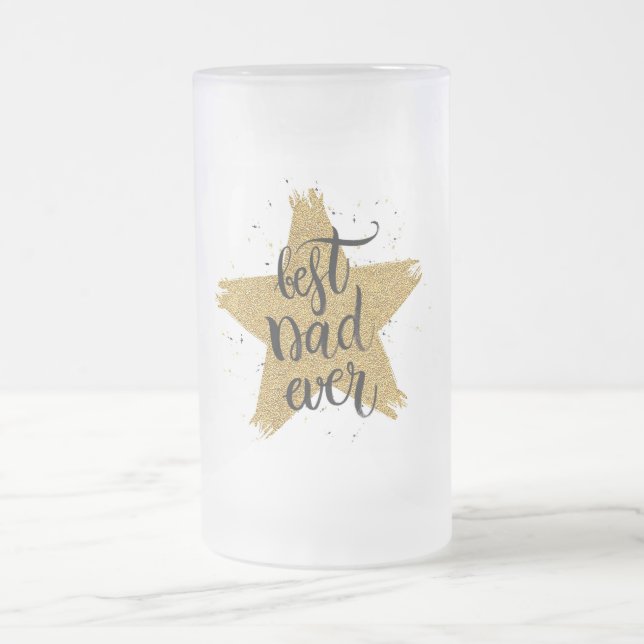 Taza De Cristal Esmerilado Mejor Papá Nunca (Centro)