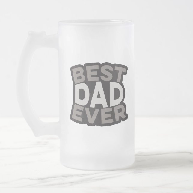 Taza De Cristal Esmerilado Mejor Papá Nunca | (Izquierda)