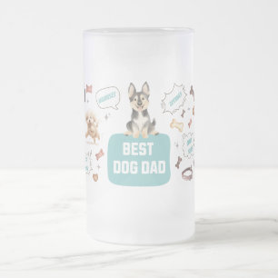 Taza De Cristal Esmerilado Mejor Papá Perro