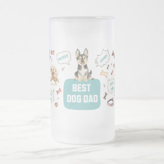 Taza De Cristal Esmerilado Mejor Papá Perro