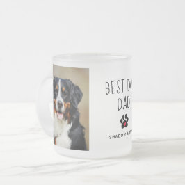 Taza De Cristal Esmerilado Mejor Papá Perro | Dos café de texto manuscrito fo