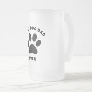 Taza De Cristal Esmerilado Mejor Papá Perro Personalizado Texto Personalizado