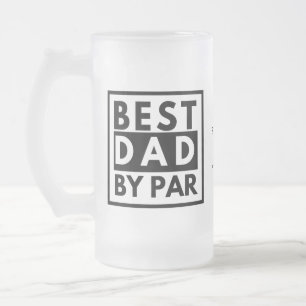 Taza De Cristal Esmerilado Mejor Papá por el Día del Padre Golf de Par 