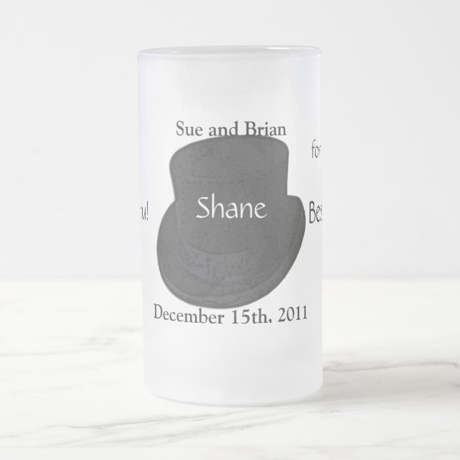 Taza De Cristal Esmerilado Mejor regalo de agradecimiento de hombre - Plantil (Centro)