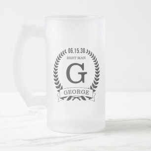 Taza De Cristal Esmerilado Mejores Iniciales del Hombre