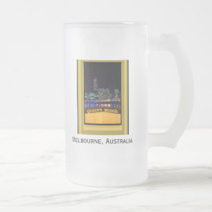 Taza De Cristal Esmerilado Melbourne Australia CBD Luces nocturnas