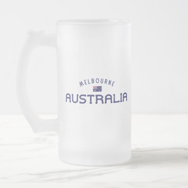 Taza De Cristal Esmerilado Melbourne Australia con problemas (Izquierda)