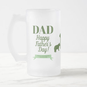 Taza De Cristal Esmerilado Mensaje de foto del oso Día de los padres felices