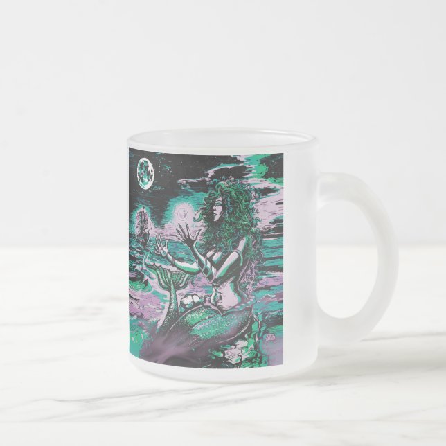 Taza De Cristal Esmerilado Mermaid Siren Atlantis Pearl (Derecha)