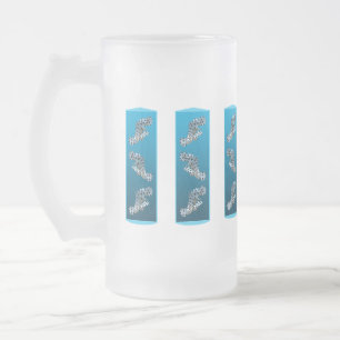 Taza De Cristal Esmerilado Mero joven - Diseño de fondo degradado azul