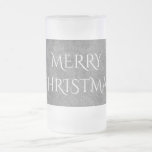 Taza De Cristal Esmerilado Merry Christmas Chalkboard Typography Black White<br><div class="desc">Feliz Chalkboard Christmas Blackboard Aspecto Elegante Escritura a mano Typografía Gris Black Holiday Regalos de temporada</div>