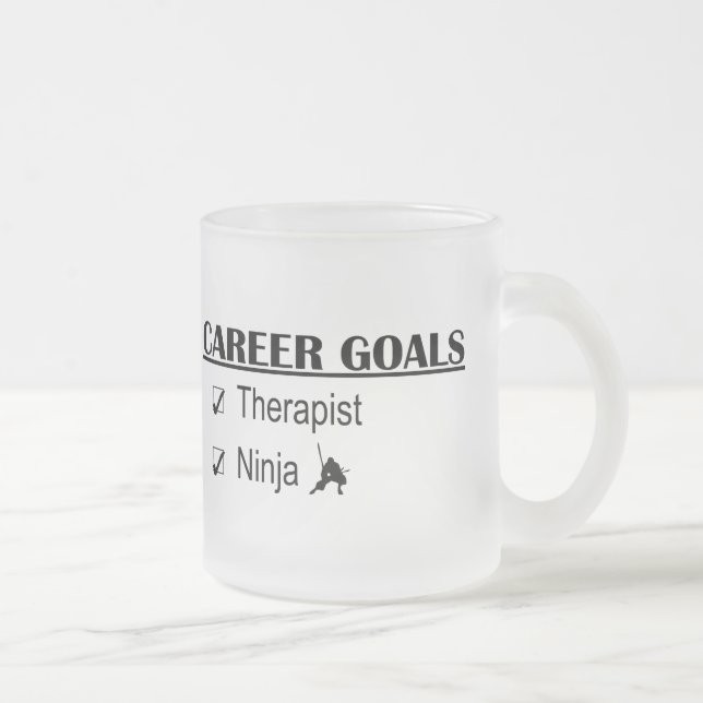 Taza De Cristal Esmerilado Metas de la carrera de Ninja - terapeuta (Derecha)