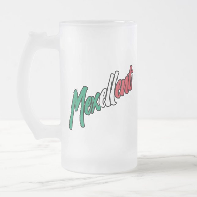 Taza De Cristal Esmerilado Mexellent - México y orgullo mexicano (Izquierda)