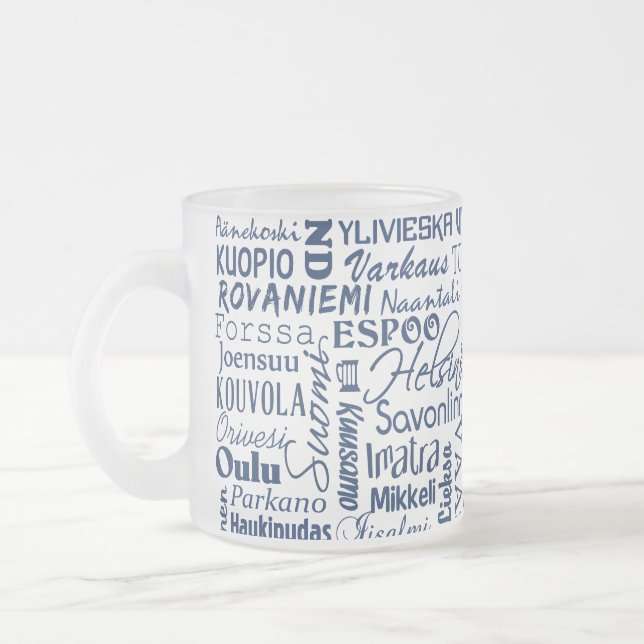 Taza De Cristal Esmerilado mg de las ciudades de Finlandia - elegir estilo (Izquierda)