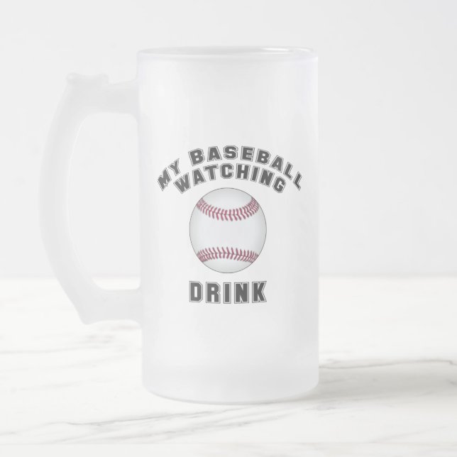 Taza De Cristal Esmerilado Mi beisbol observa beber cerveza de vidrio escarch (Izquierda)