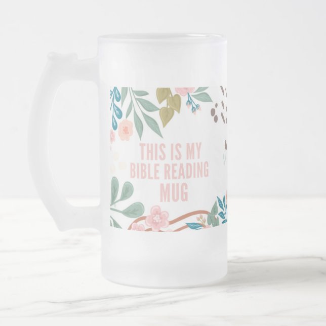 Taza De Cristal Esmerilado Mi Biblia Leyendo nombre personalizado de resumen  (Izquierda)