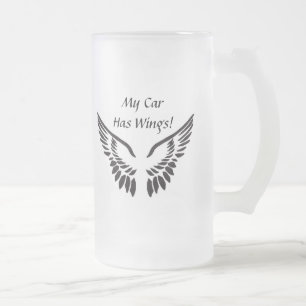 Taza De Cristal Esmerilado ¡Mi Coche Tiene Alas!
