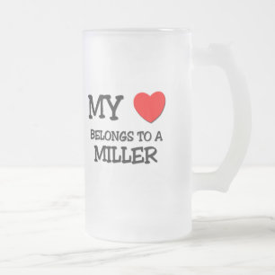 Taza De Cristal Esmerilado Mi corazón pertenece a un MILLER