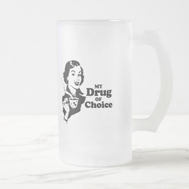 Taza De Cristal Esmerilado MI DROGA de la camiseta BIEN ESCOGIDA (Derecha)