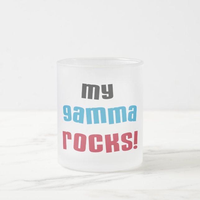 Taza De Cristal Esmerilado Mi gamma roca camisetas y regalos (Centro)