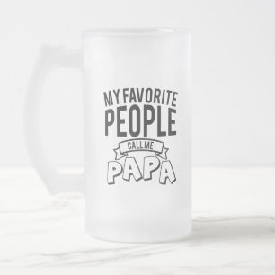 Taza De Cristal Esmerilado Mi gente favorita me llama arte de palabra de pap