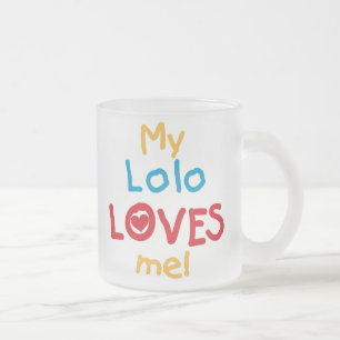 Taza De Cristal Esmerilado Mi Lolo me ama camisetas y regalos