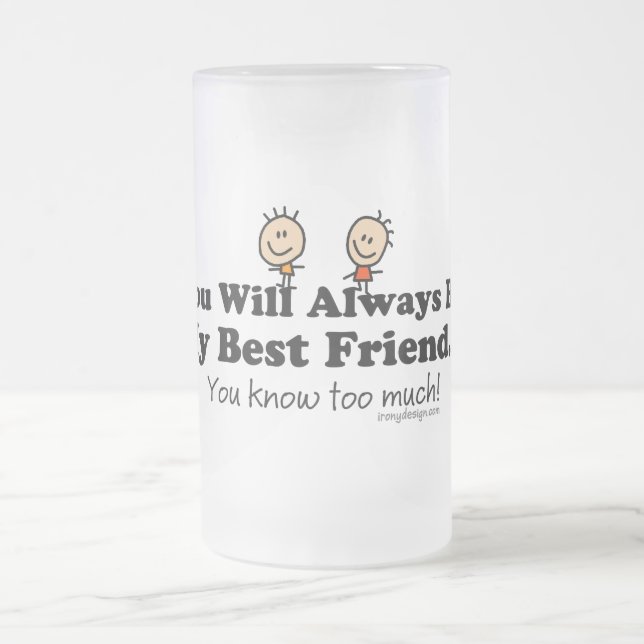 Taza De Cristal Esmerilado Mi mejor amigo (Centro)