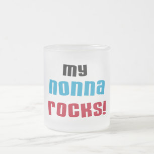Taza De Cristal Esmerilado Mi Nonna Rocks camisetas y regalos