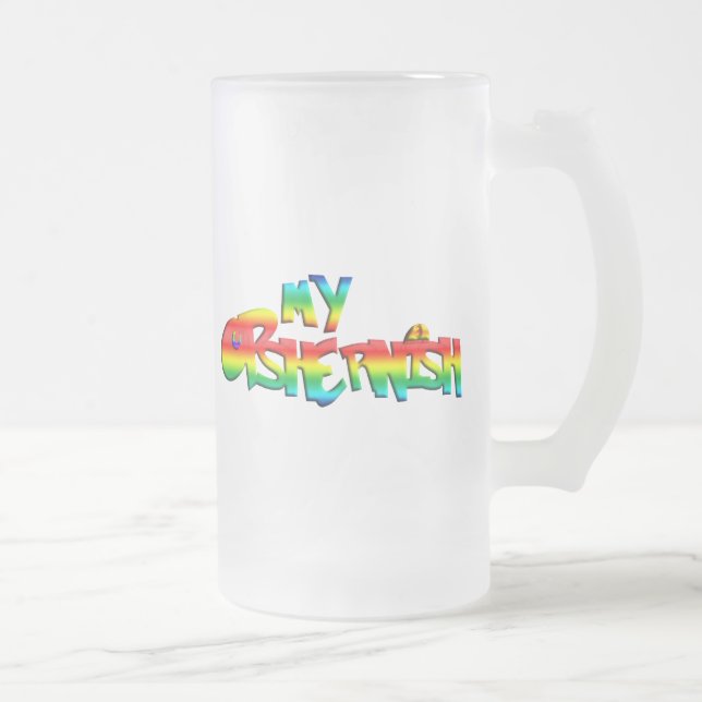 Taza De Cristal Esmerilado Mi oshernalismo (Derecha)