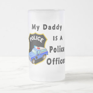 Taza De Cristal Esmerilado Mi papá es oficial de policía
