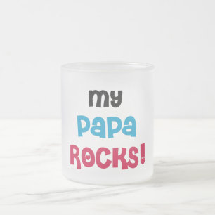 Taza De Cristal Esmerilado Mi papá roza camisetas y regalos